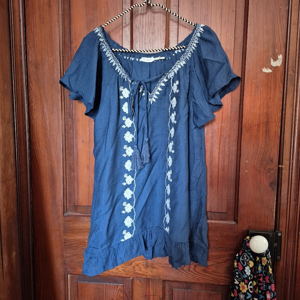 Blu Pepper Peasant Top Medium